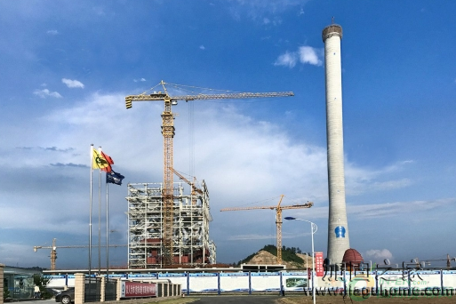 京能熱電煙囪高210米封頂，煙囪加固增高可減少污染